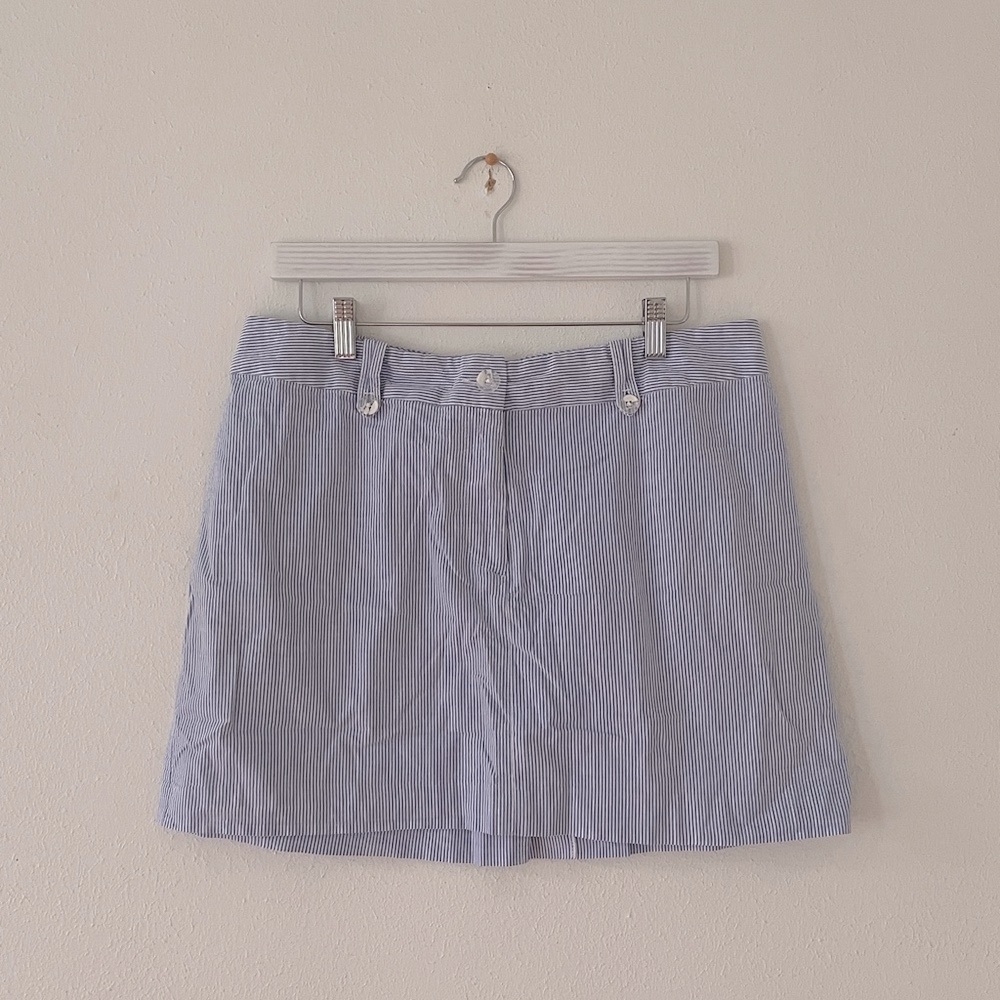 Jennifer and Grace Striped Skirt Blue White Mini Coastal Grandma